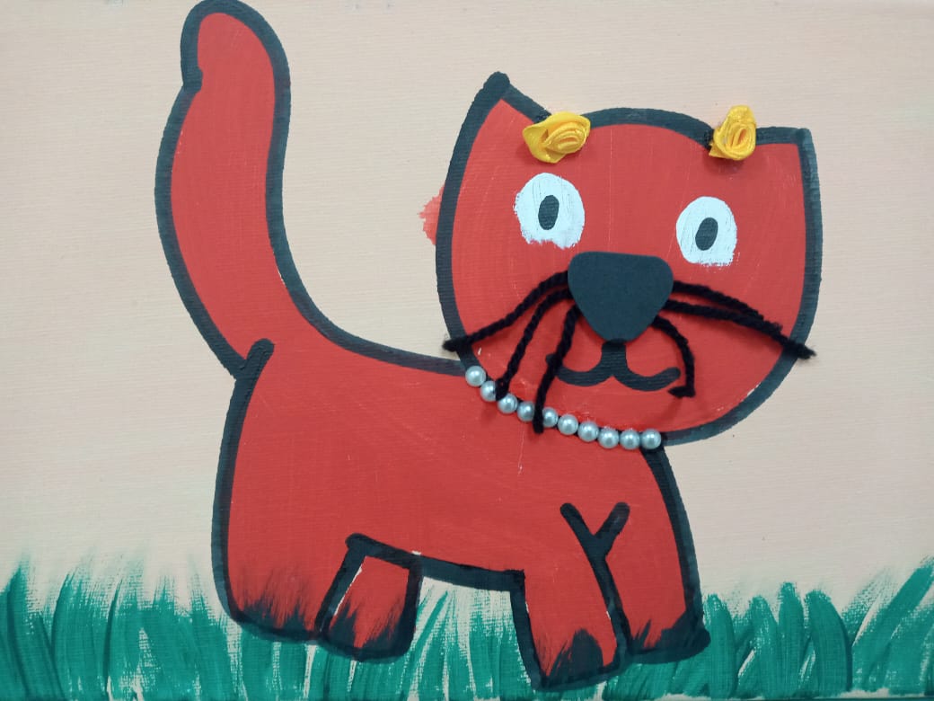 Ana Luíza Lopes Mesquita - Era uma vez um gato vermelho. Entrou no banheiro e fez careta no espelho. 